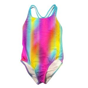 Speedo Girls One Piece Pink Blue Yellow Sports Swimsuit Swim Suit Size 10